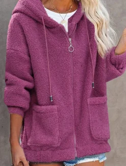Clearance Women's Zip Up Hoodie Sweatshirt Casual Street Dailywear Hoodie Patchwork Long Sleeve Black Pink Blue Fall Winter Women Hoodies & Sweatshirts